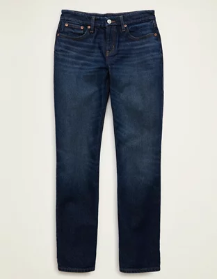 AE Curvy High-Waisted Straight Jean - Dark Vintage