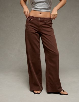 AE Low-Rise Ultra Wide-Leg Pant - Chocolate