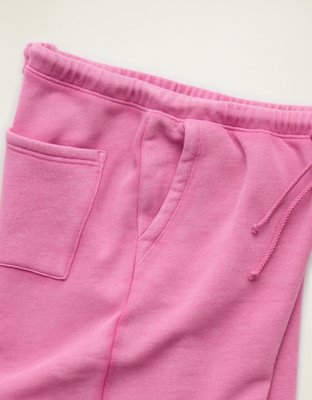 AE Dreamy Fleece Low-Rise Wide-Leg Sweatpant - Starlet Pink
