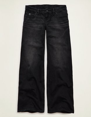AE Lowest-Rise Baggy Wide-Leg Jean - Black