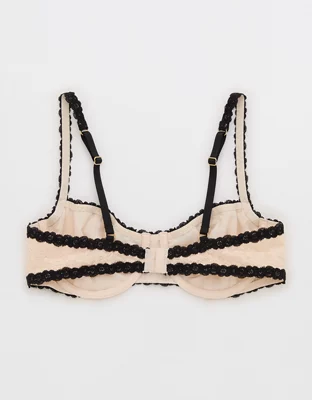Show Off Vintage Lace Unlined Balconette Bra - Sandbar