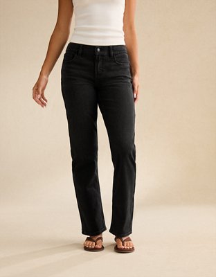 AE High-Waisted Straight Jean - Black