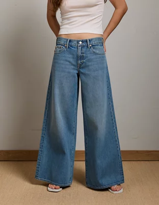 AE77 Premium Super Wide Jean - Medium Wash