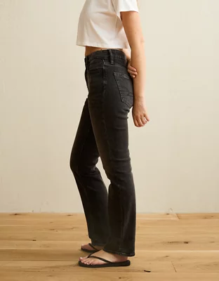 AE Curvy High-Waisted Straight Jean - Black