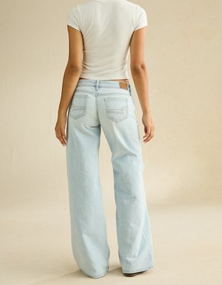 AE Lowest-Rise Baggy Wide-Leg Jean - Cool Classic