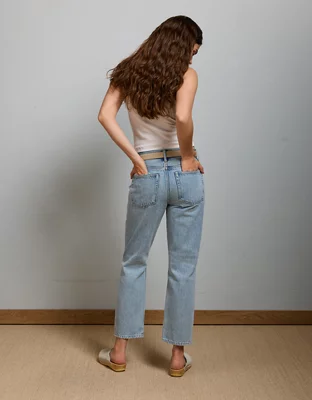 AE77 Premium Straight Ankle Jean - Light Blue