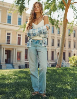 AE Low-Rise Classic Straight Jean - Light Tinted Wash