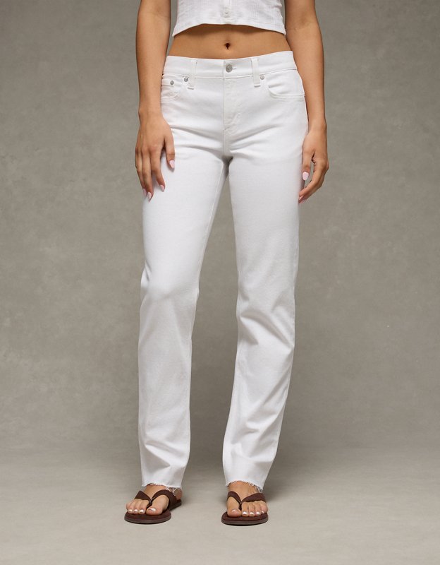 AE High-Waisted Straight Jean - White