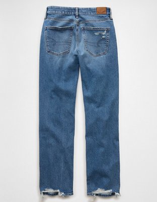 AE Curvy High-Waisted Straight Jean - Light Destroy Wash