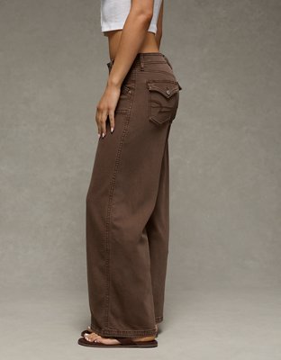 AE Low-Rise Ultra Wide-Leg Pant - Brown