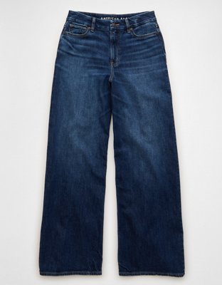 AE Curvy Super High-Waisted Baggy Wide-Leg Jean - Dark Indigo