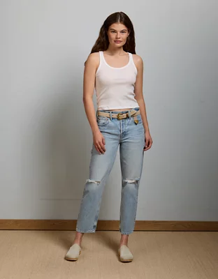 AE77 Premium Straight Ankle Jean - Light Blue