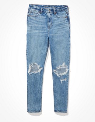 AE Ripped Mom Jean - Blown Out Blue