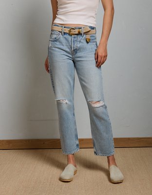 AE77 Premium Straight Ankle Jean - Light Blue