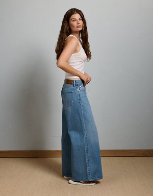 AE77 Premium Super Wide Jean - Medium Wash