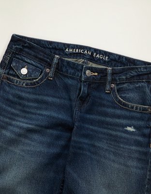 AE Lowest-Rise Baggy Wide-Leg Jean - Dark Wash