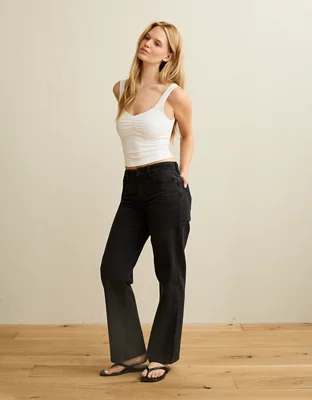 AE Curvy High-Waisted Stovepipe Jean - Washed Black
