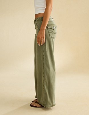 AE Low-Rise Ultra Wide-Leg Pant - Succulent Olive