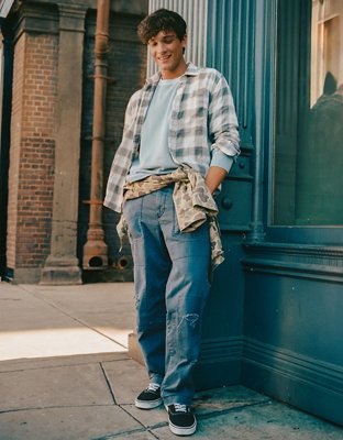 AE Flex Loose Fit Lived-In Utility Pant - Navy