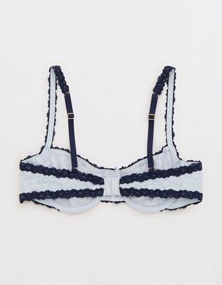 Show Off Vintage Lace Unlined Balconette Bra - Misty Sky