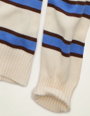 AE Striped Crew Neck Sweater - White