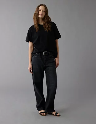 AE Low-Rise Baggy Straight Jean - Black Blaze