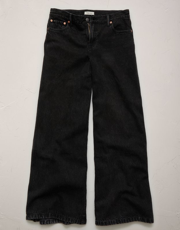 AE77 Premium Super Wide Jean - Black