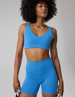 OFFLINE By Aerie Real Me XTRA Classic Double V Sports Bra - Rome Blue