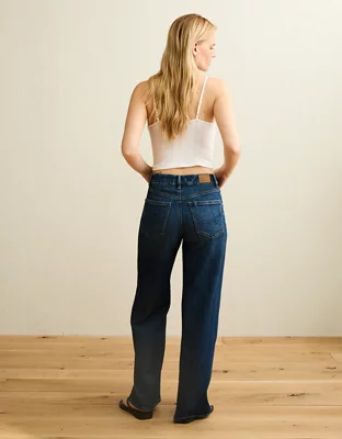 AE Curvy Super High-Waisted Baggy Wide-Leg Jean - Dark Indigo