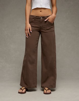 AE Low-Rise Ultra Wide-Leg Pant - Brown