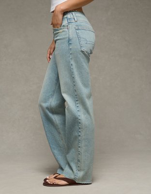 AE Low-Rise Baggy Straight Jean - Light Tinted Wash