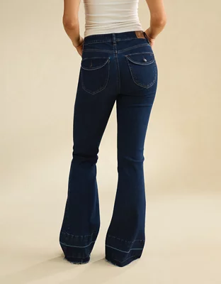 AE Super High-Waisted Flare Jean - Dark Rinse