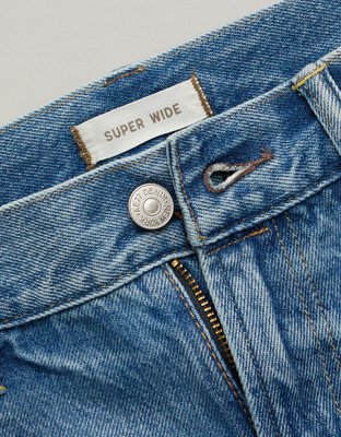 AE77 Premium Super Wide Jean - Medium Wash