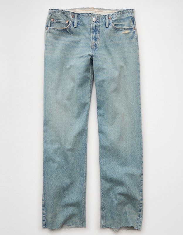 AE Low-Rise Baggy Straight Jean - Light Tinted Wash
