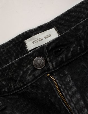 AE77 Premium Super Wide Jean - Black