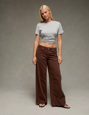 AE Low-Rise Ultra Wide-Leg Pant - Chocolate