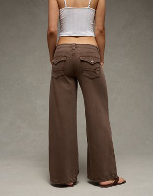 AE Low-Rise Ultra Wide-Leg Pant - Brown