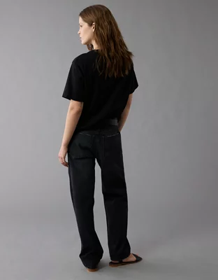 AE Low-Rise Baggy Straight Jean - Black Blaze