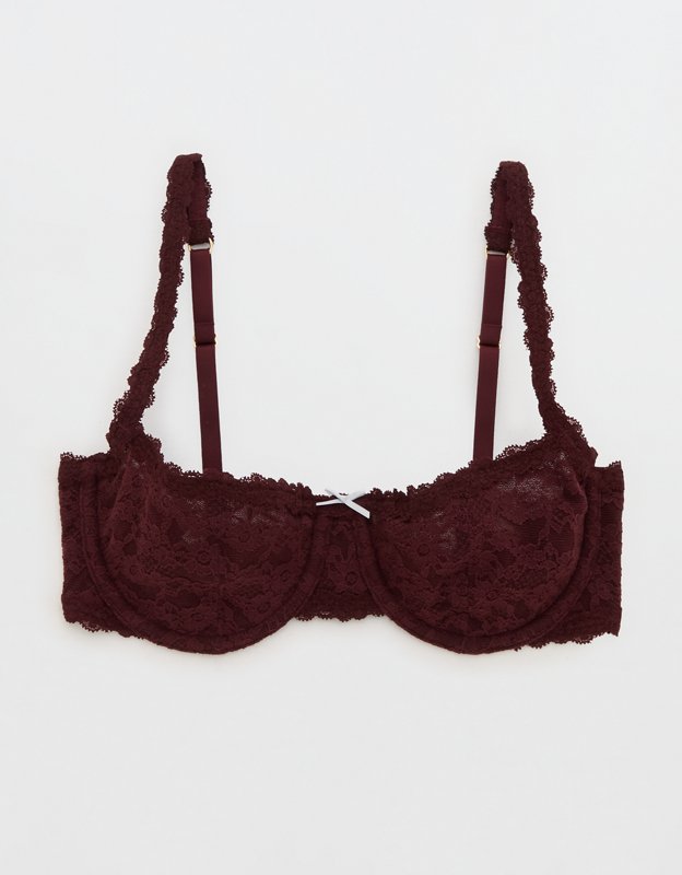 Show Off Vintage Lace Unlined Balconette Bra - Royal Berry
