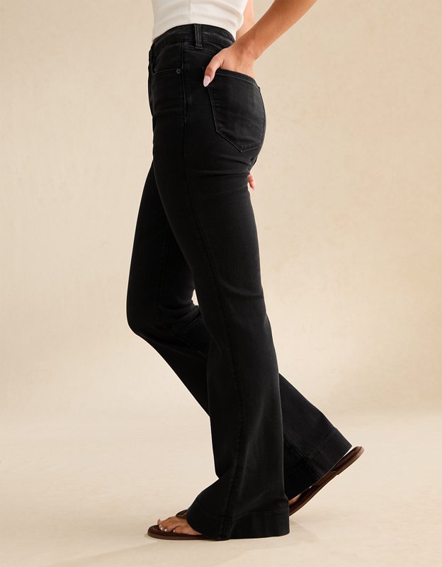 AE Super High-Waisted Flare Jean - Proper Black