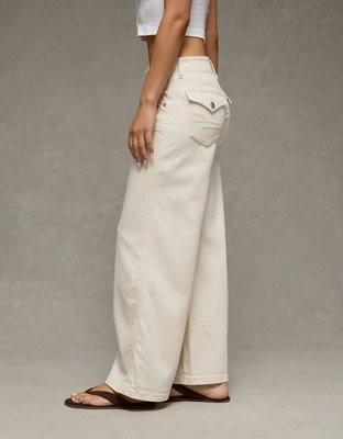 AE Low-Rise Ultra Wide-Leg Pant - Cream