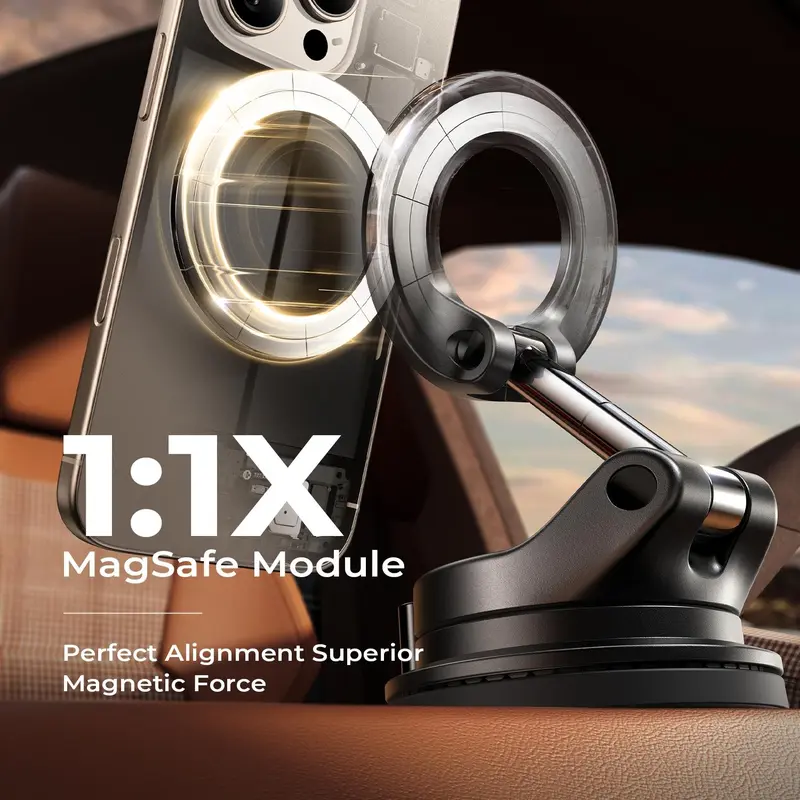 Magsafe Car Mount, Magnetic Phone Holders for Your Car, Vacuum Phone Mount for Car Accessories for Women Men Interior Jeep BMW, SuctionPro Gifts Kits, for iPhone 17 Pro Max 16 15 14 13