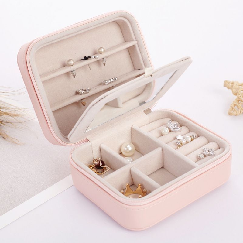 Multi Function PU Leather Jewelry Box With Mirror