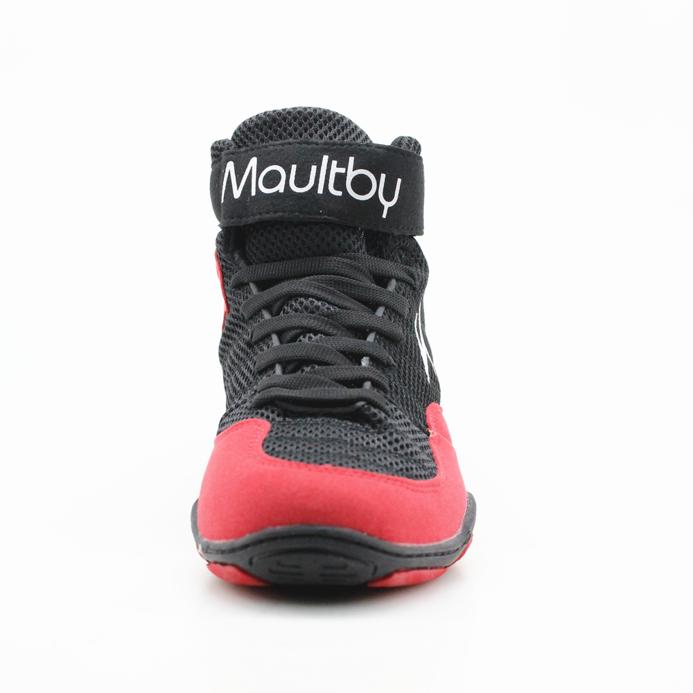  Speed Men's Boxing Training Boot Black Red Wrestling Shoes