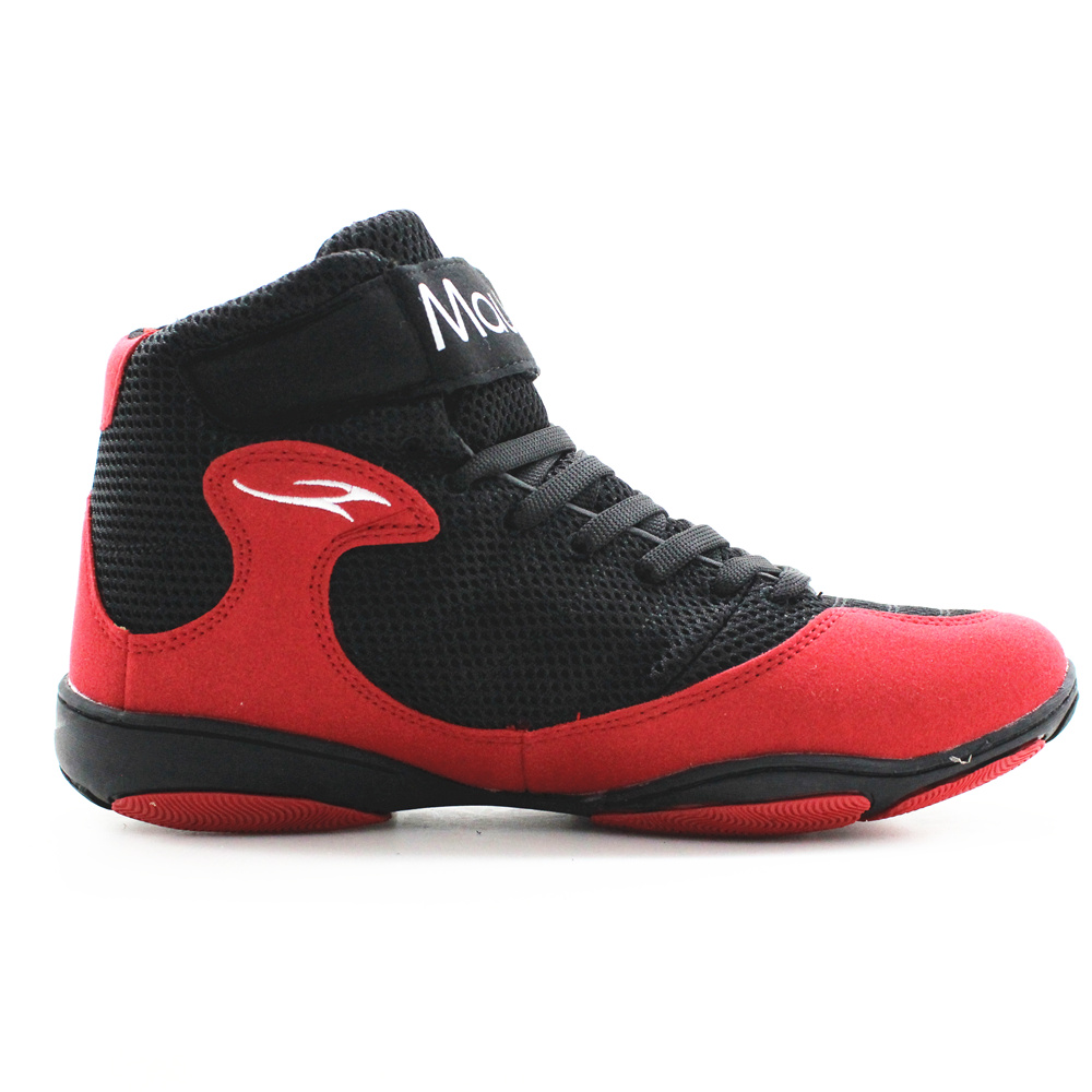  Speed Men's Boxing Training Boot Black Red Wrestling Shoes