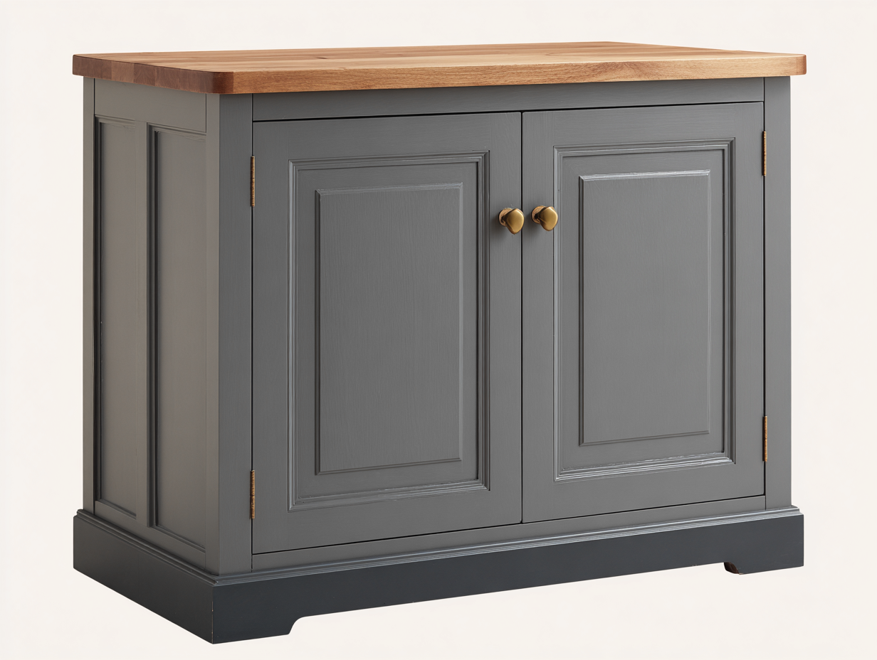 Sideboards Holz 110x45x85 cm - Grau-Naturholz - klassischer Stauraum für Esszimmer-Jariiaspace