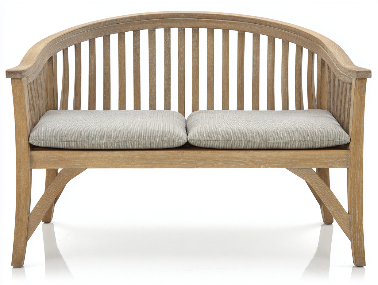Gartenbank aus Holz 165x62x92 cm - Natur Beige - klassische Sitzbank mit Rückenlehne und Armlehnen-Jariiaspace
