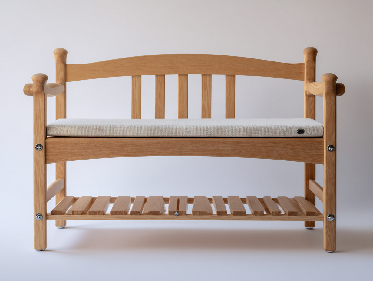 Gartenbank aus Holz 140x55x86 cm - Holzfarben Beige - klassische Sitzbank mit Rückenlehne und Ablage-Jariiaspace