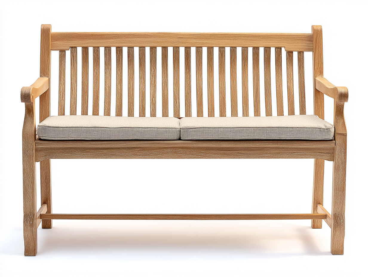 Gartenbank Holz 150x60x90 cm - Naturholz-Beige - klassische Sitzbank für Garten-Jariiaspace