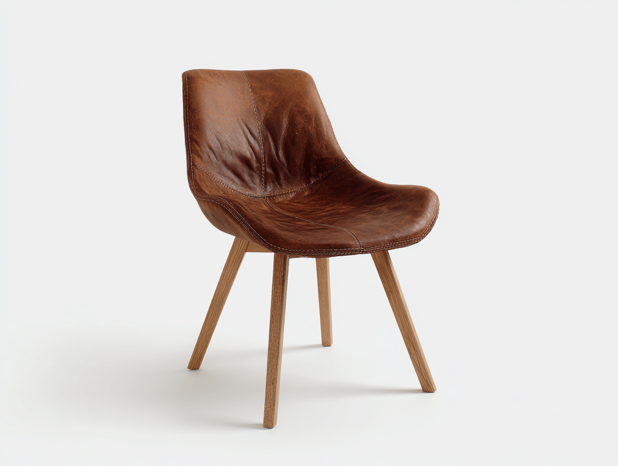 Esszimmerstühle Kunstleder Holz 50x58x86 cm - Braun Naturholz - moderner Stuhl für Esszimmer-Jariiaspace